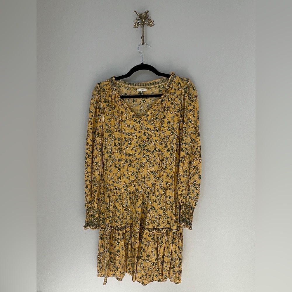 Yellow floral babydoll dress with ruffles #cottagecore